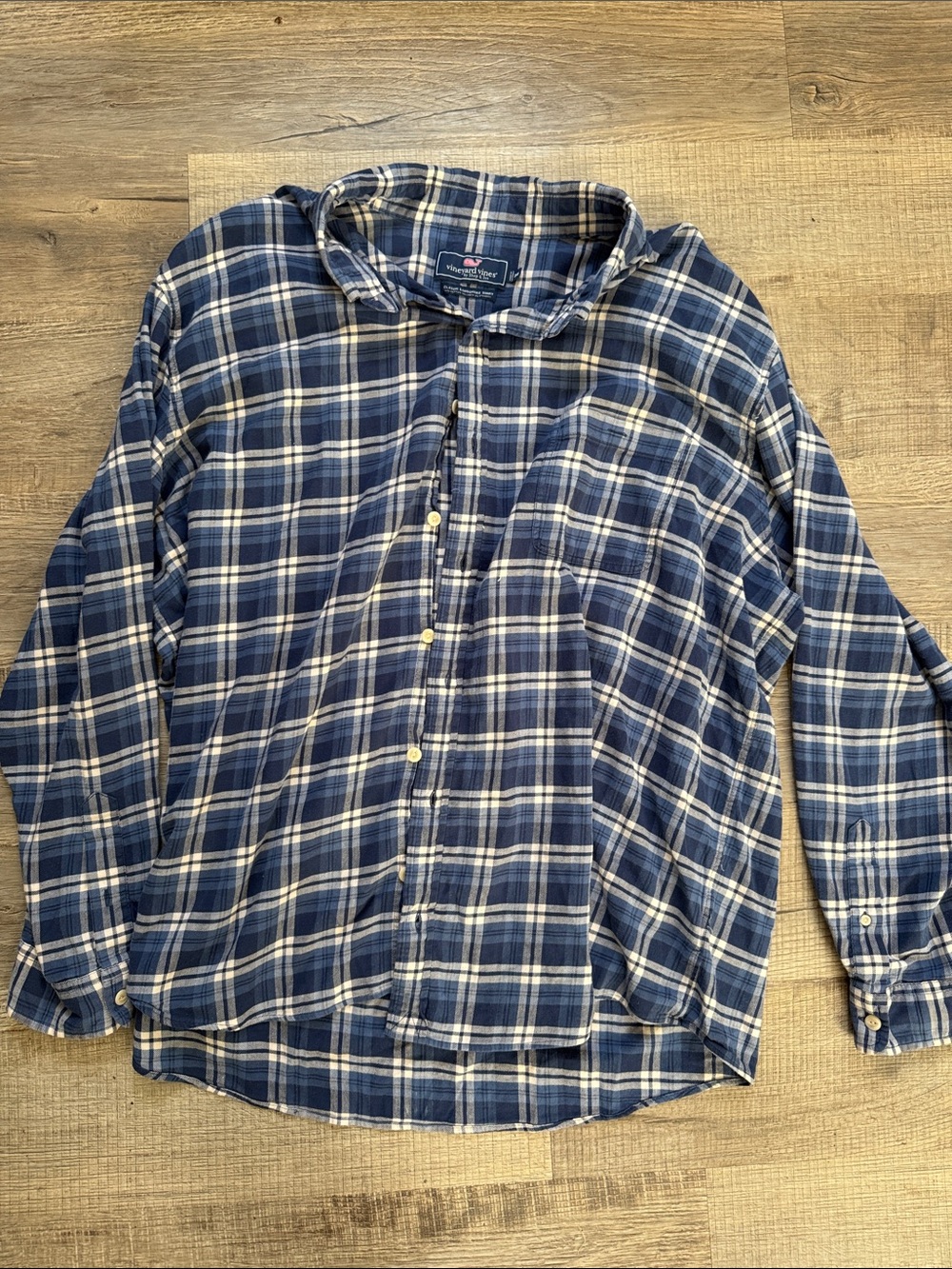 Vineyard Vines Navy and White Plaid Button-Down Shirt 3XB